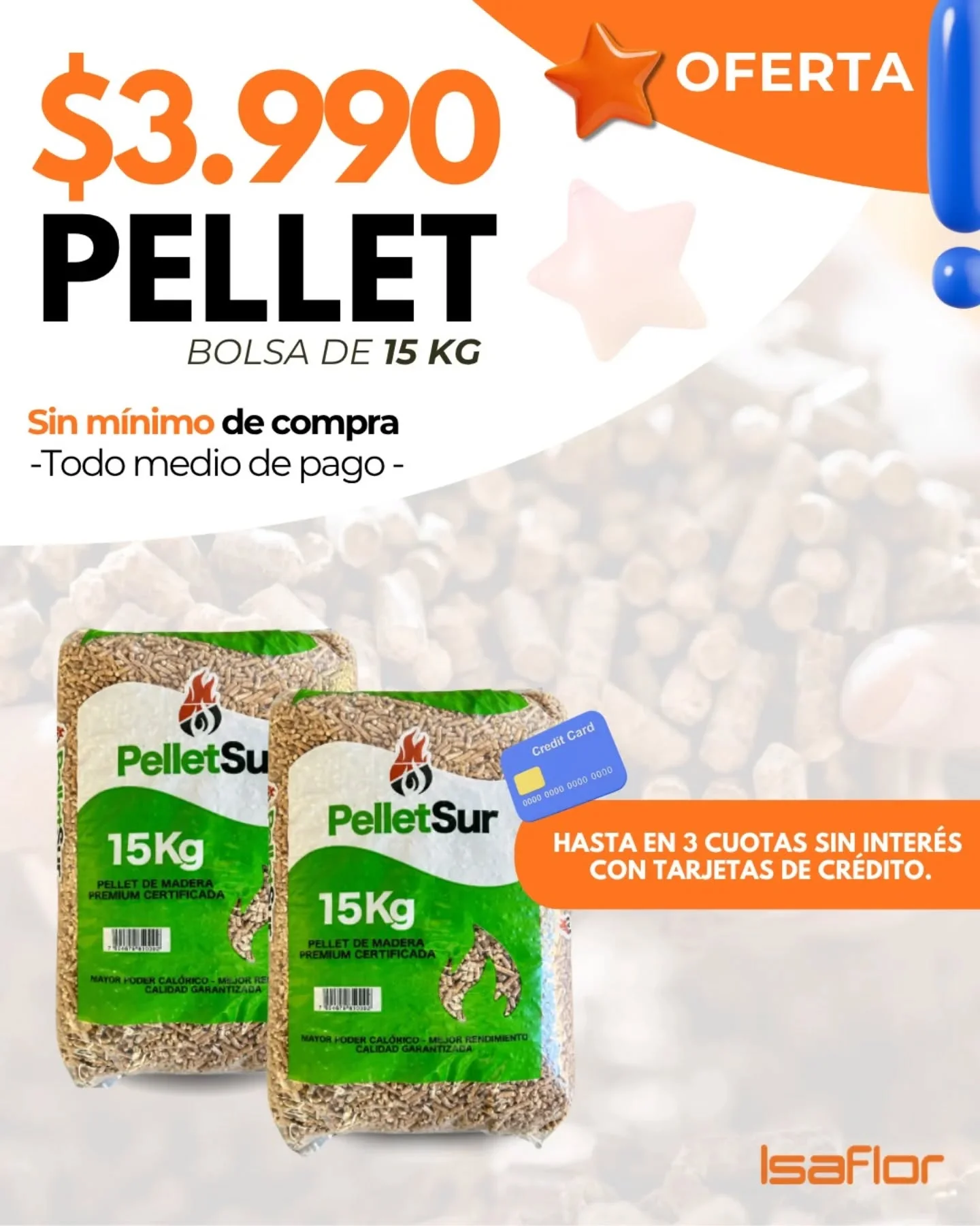 #OfertaPellet ??  DISPONIBLE en nuestras 3 tiendas en Valdivia.   ?Pellet Sur