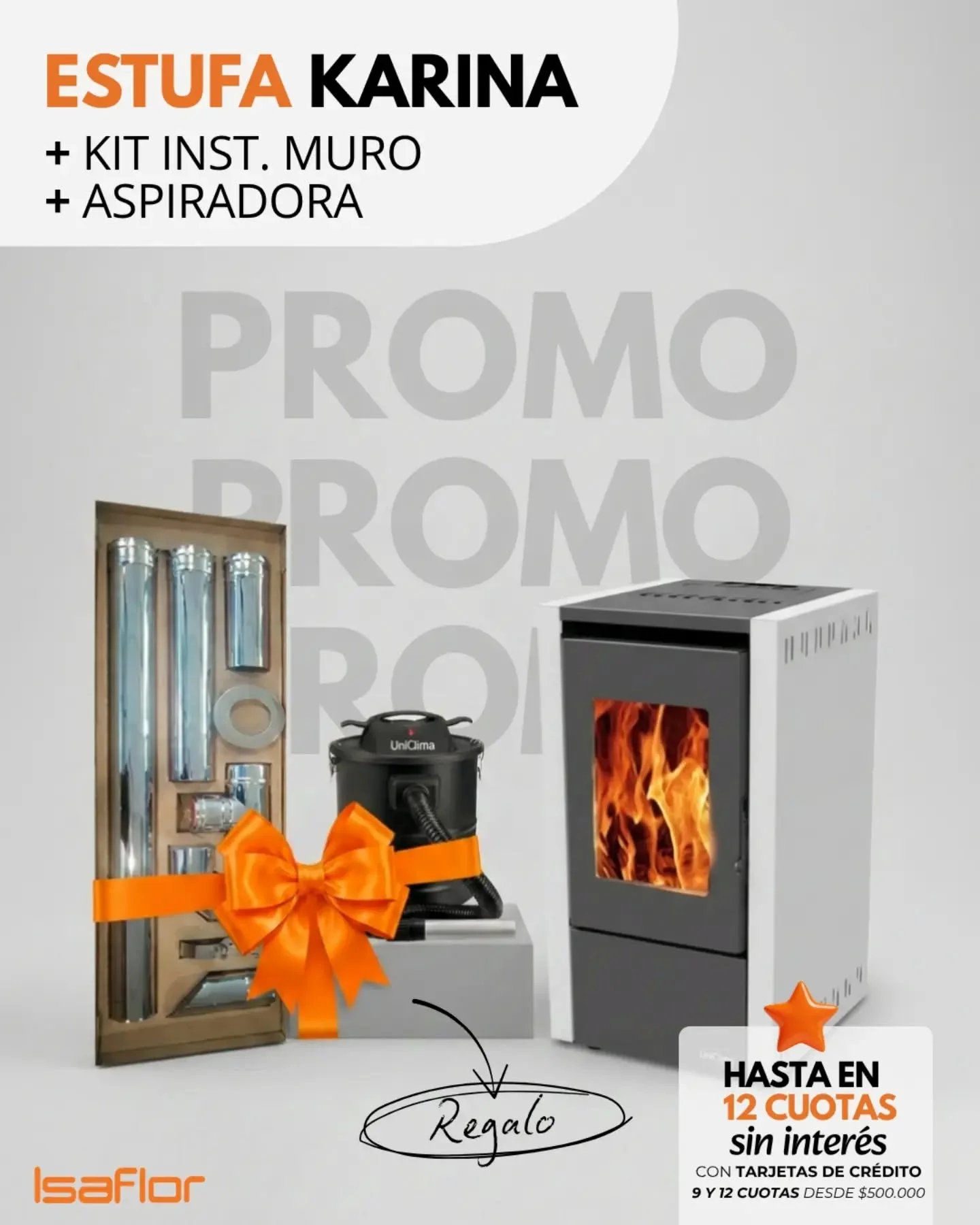 #PROMOINVIERNO?❄️ Tu estufa a pellet modelo Amalfi o Karina va con regalo ??.