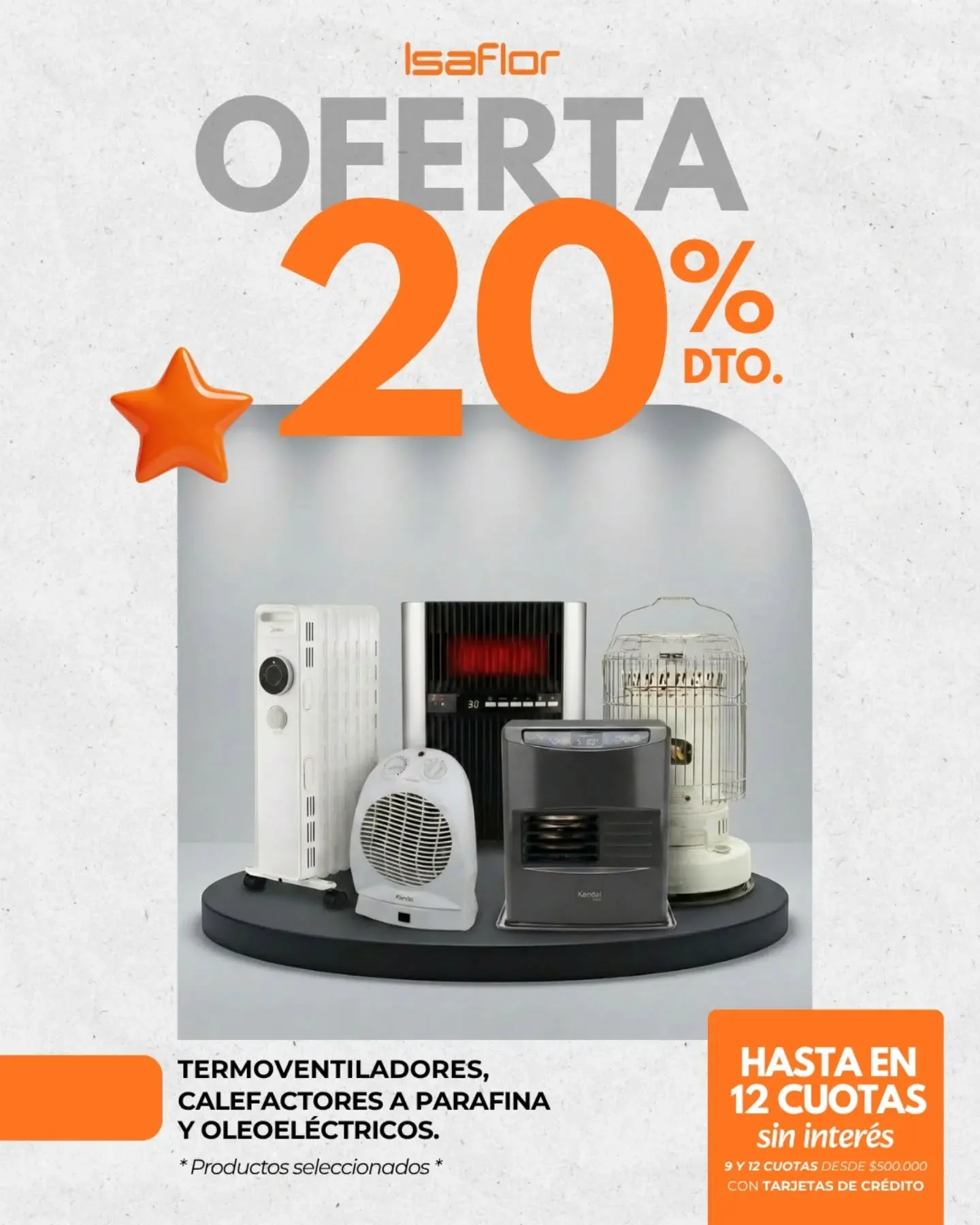 ❄️? ¡El frío se queda afuera! ❄️?  20% DE DESCUENTO en productos de calefacció