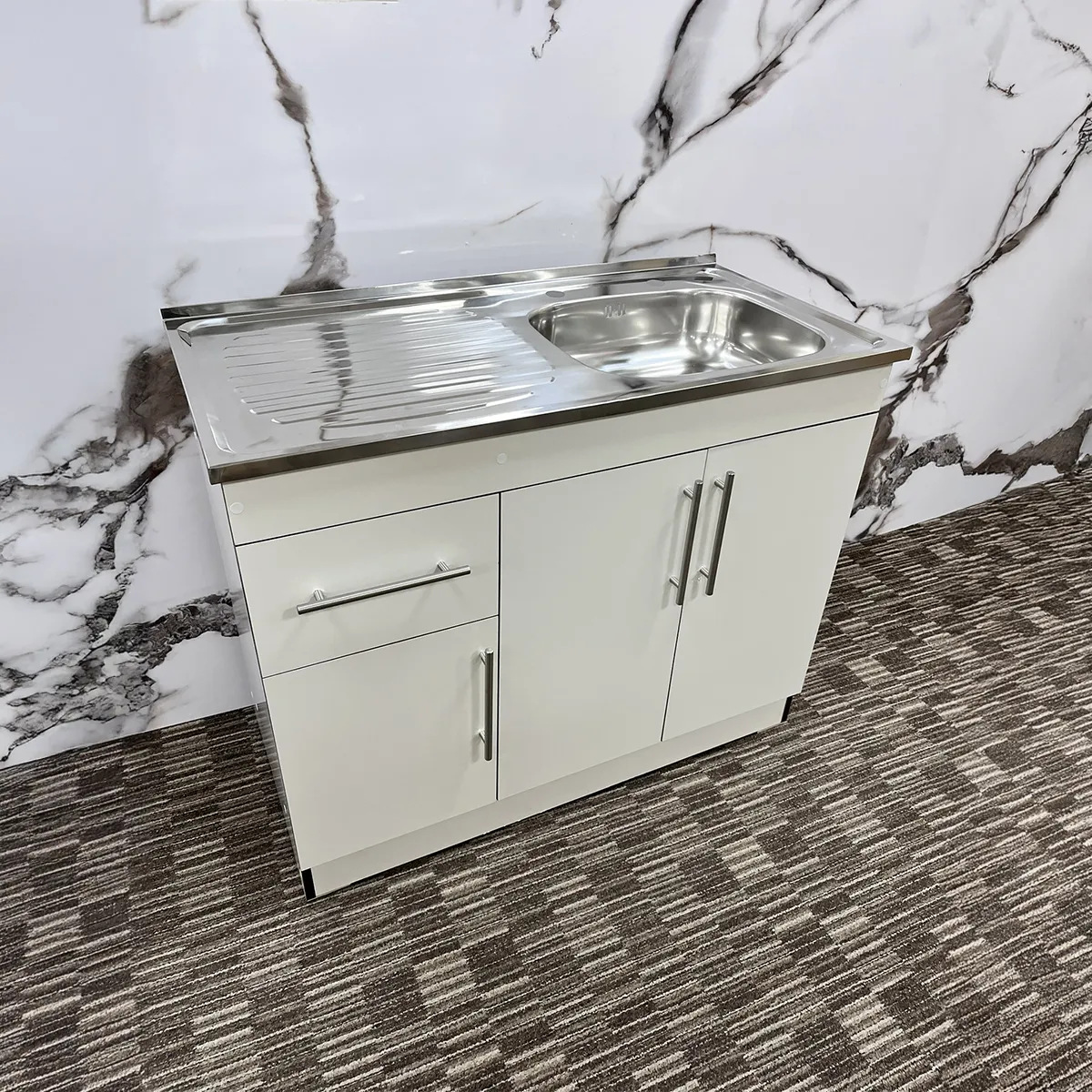 MUEBLE LAVAPLATOS IZQUIERDO C/GRIFERIA 100CM  BLANCO