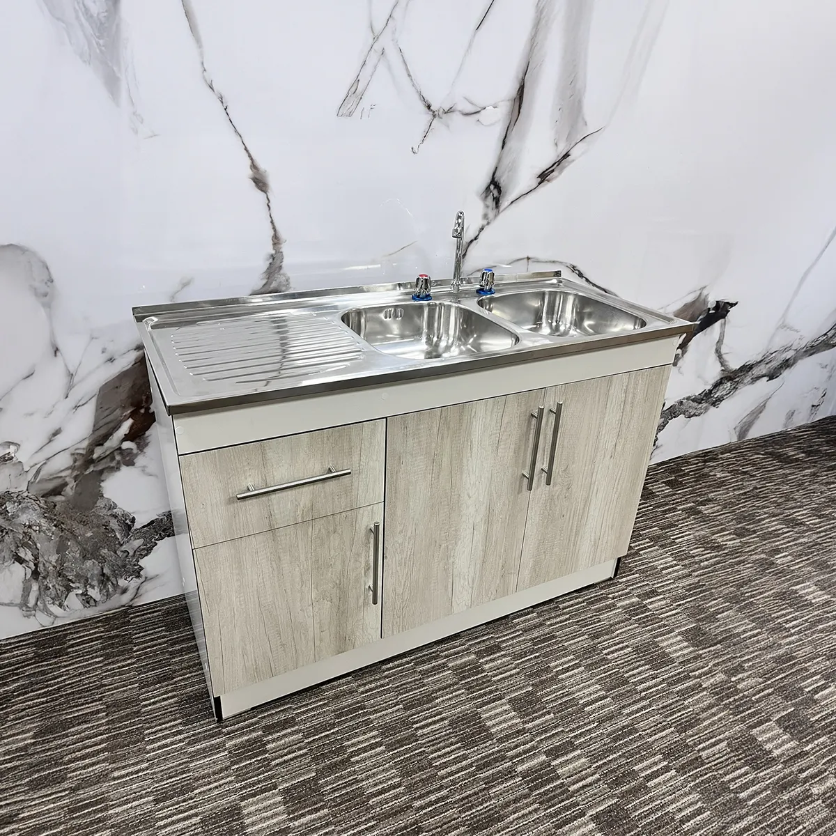 MUEBLE LAVAPLATOS 130CM IZQUIERDO C/GRIFERÍA TOSCANA