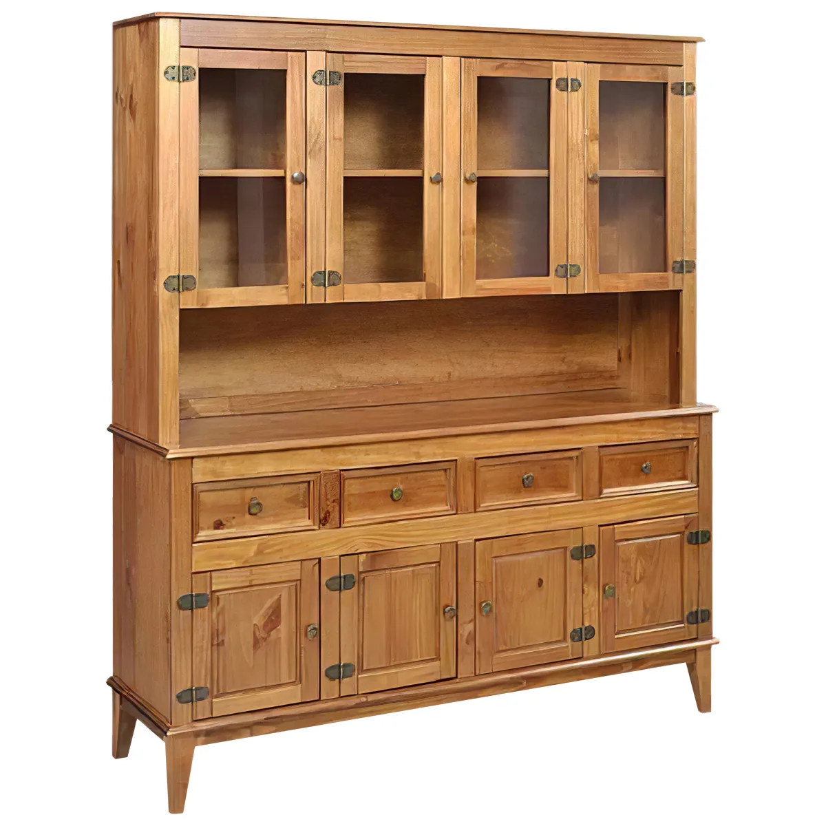 ESTANTE MADERA PINO 8 PUERTAS 4 CAJONES ALMENDRA