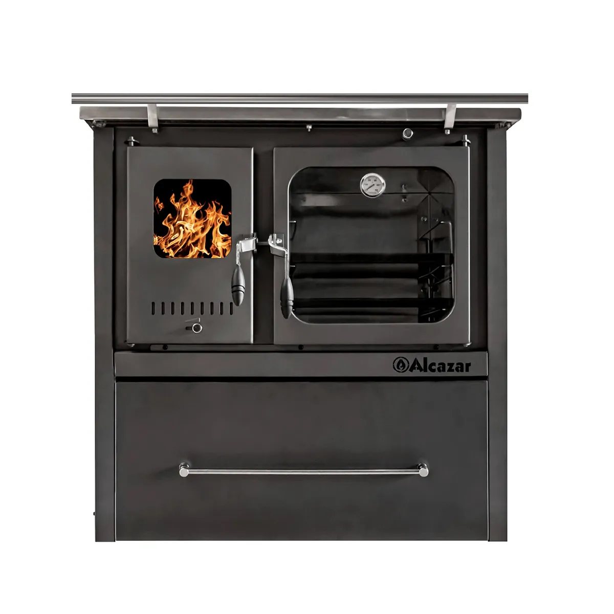 COCINA LEÑA M-90 GRIS C/KIT 6"