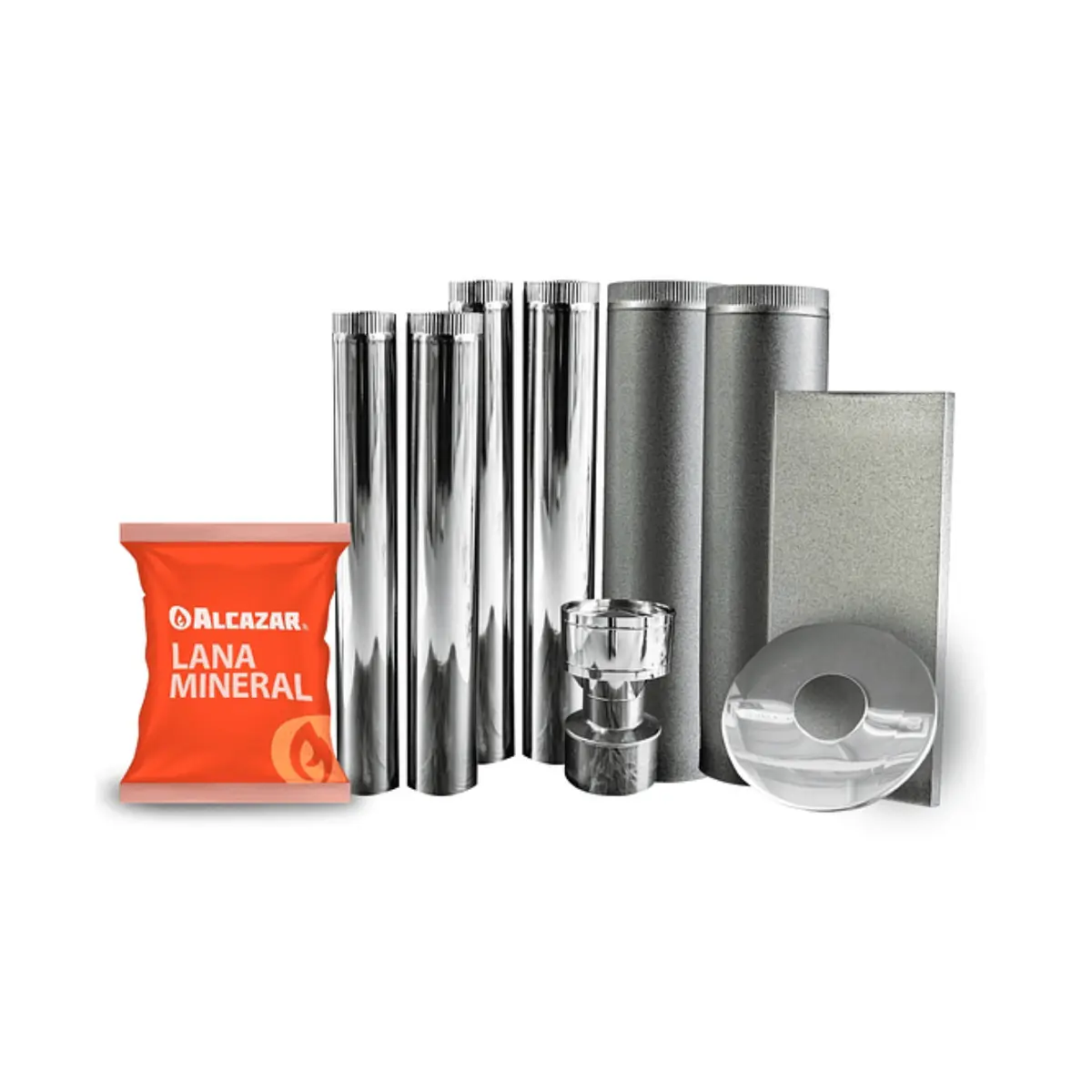 KIT DE CAÑONES C/LENTA TECHO ACERO INOX 5"