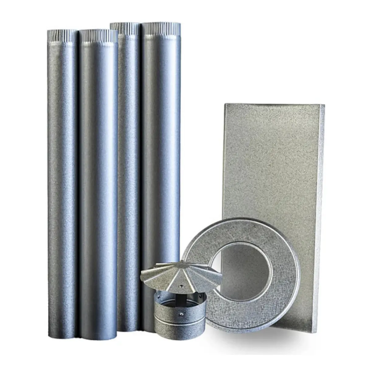 KIT DE CAÑONES C/LENTA TECHO GALVANIZADO 6"